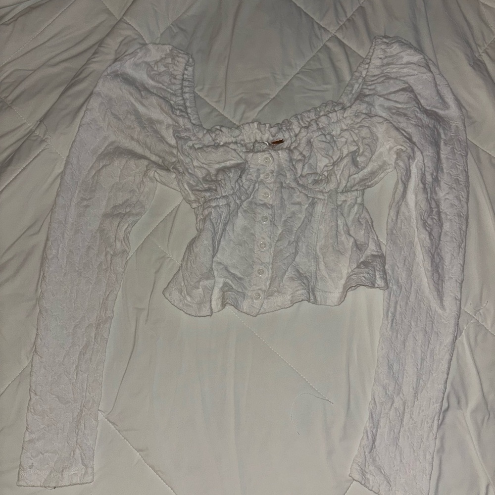 Free People White Crop Top